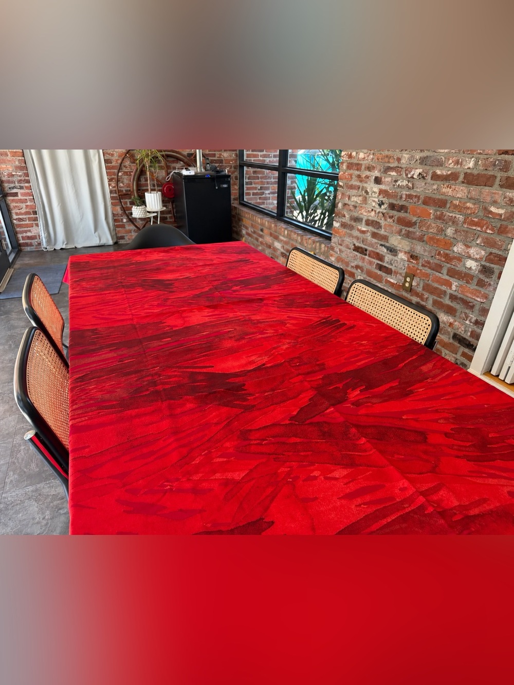 Crate & Barrel Marimekko Ulappa Red Tablecloth 60x90 Cotton Portugal